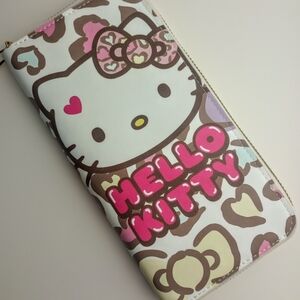 New! Hello Kitty Sanrio Cheetah Print Fashion Clutch Wallet Coin Purse